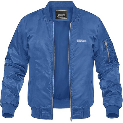 Men's The Fate Of the Furious Logo Lightweight Bomber Jacket Windbreaker Softshell Varsity Jacket Coat