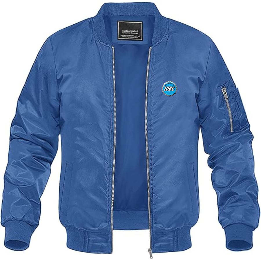Men's Wit Beverage Company Logo Lightweight Bomber Jacket Windbreaker Softshell Varsity Jacket Coat