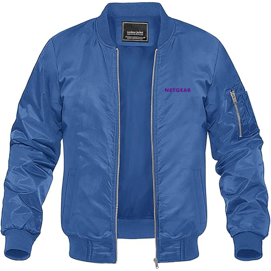 Men's Netgear Logo Lightweight Bomber Jacket Windbreaker Softshell Varsity Jacket Coat