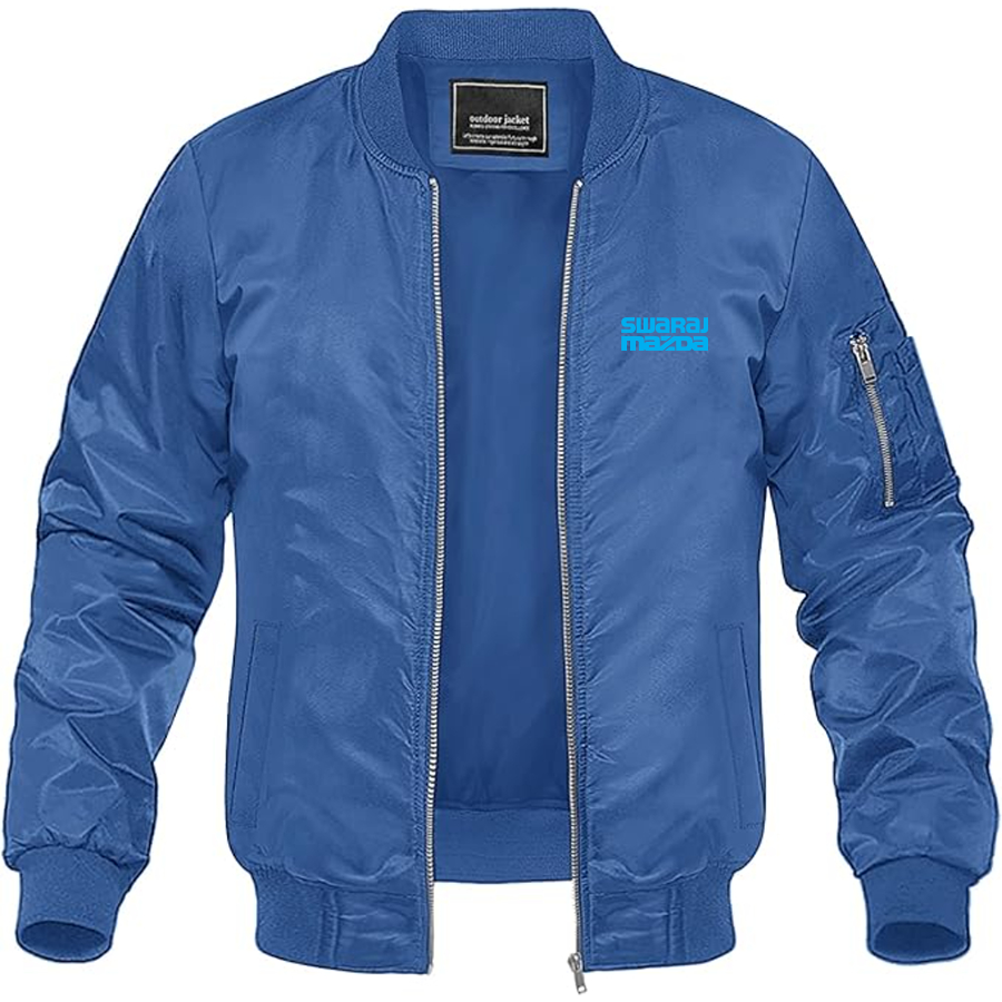 Men's Swaraj Mazda Logo Lightweight Bomber Jacket Windbreaker Softshell Varsity Jacket Coat