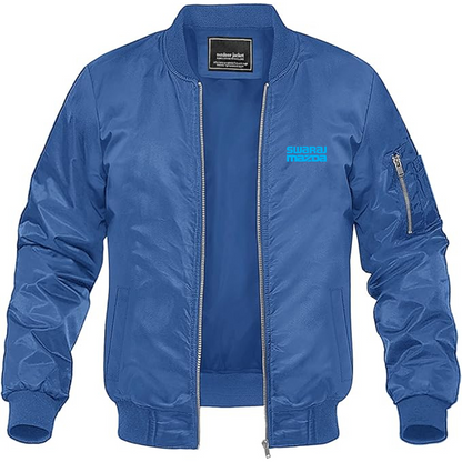 Men's Swaraj Mazda Logo Lightweight Bomber Jacket Windbreaker Softshell Varsity Jacket Coat