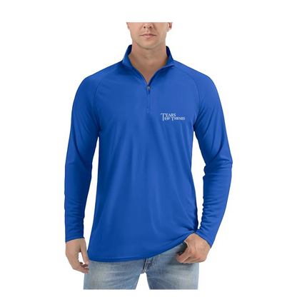 Men's Tear Of Themis Logo  Lightweight Quarter-Zip Athletic Shirt Long Sleeve Performance Wear