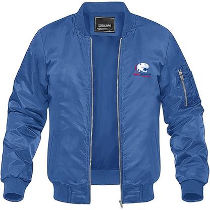 Men's South Alabama Jaguars Logo Lightweight Bomber Jacket Windbreaker Softshell Varsity Jacket Coat