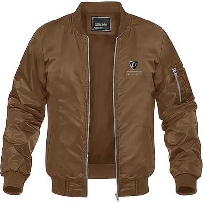 Men's Puritalia Automobili Logo Lightweight Bomber Jacket Windbreaker Softshell Varsity Jacket Coat