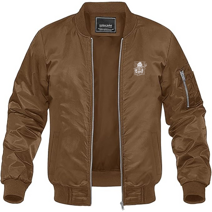 Men's Jivebomb Logo Lightweight Bomber Jacket Windbreaker Softshell Varsity Jacket Coat