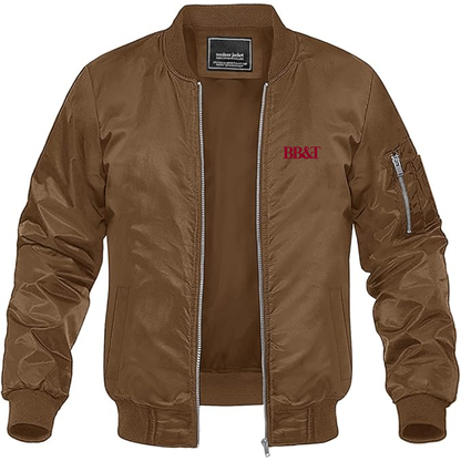 Men's BBT Logo Lightweight Bomber Jacket Windbreaker Softshell Varsity Jacket Coat