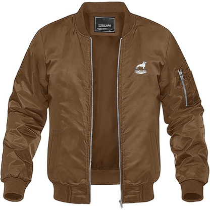 Men's Büssing Logo Lightweight Bomber Jacket Windbreaker Softshell Varsity Jacket Coat