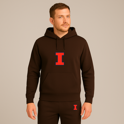 Men's Illinois Fighting Illini Logo Hoodie Joggers Set