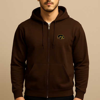 Men's Iowa Hawkeyes Logo Zipper Hoodie