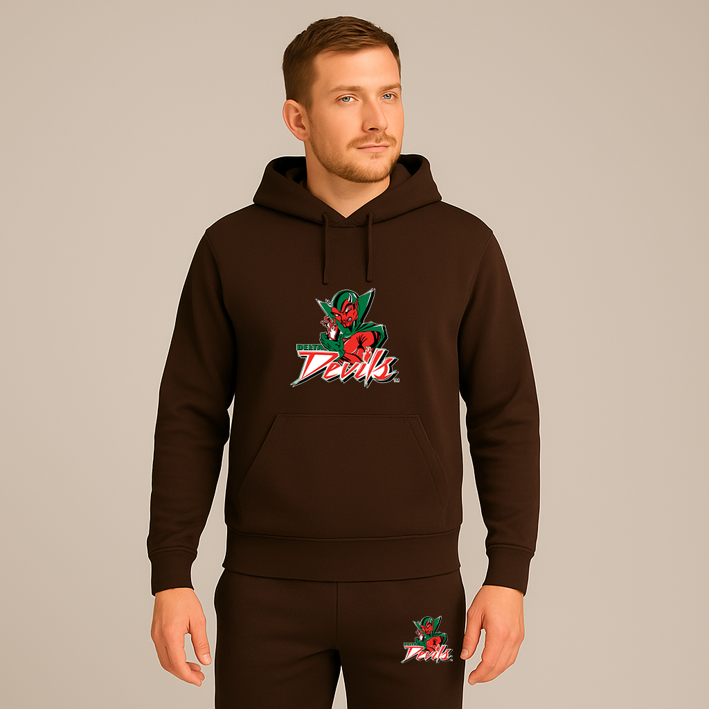 Men's MVSU Delta Devils Logo Hoodie Joggers Set