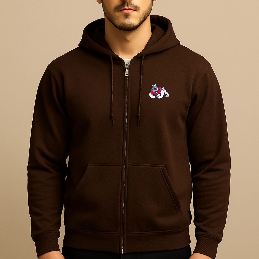 Men's Fresno State Bulldogs Logo Zipper Hoodie