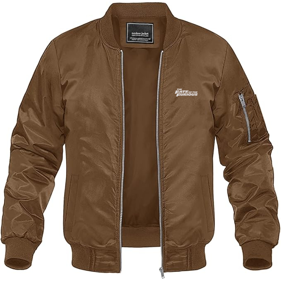 Men's The Fate Of the Furious Logo Lightweight Bomber Jacket Windbreaker Softshell Varsity Jacket Coat