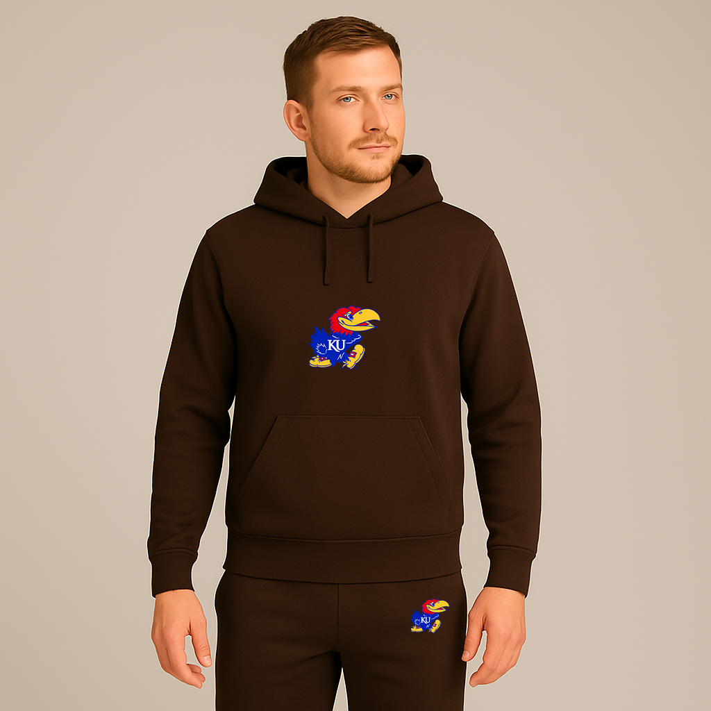 Men's Kansas Jayhawks Logo Hoodie Joggers Set