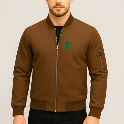 Men's Eastern Michigan Eagles Logo Lightweight Bomber Jacket Windbreaker Softshell Varsity Jacket Coat