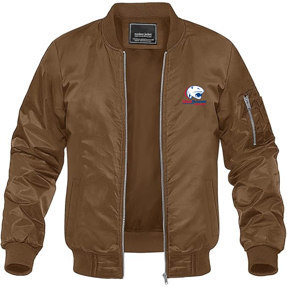 Men's South Alabama Jaguars Logo Lightweight Bomber Jacket Windbreaker Softshell Varsity Jacket Coat