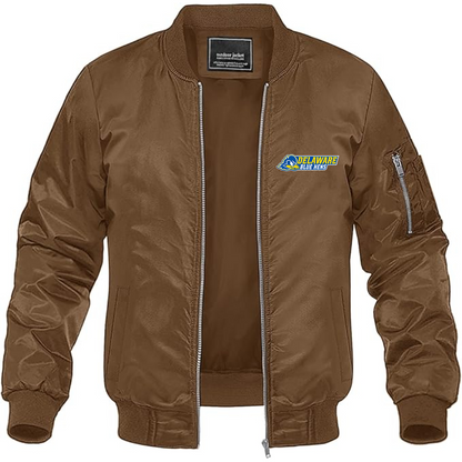 Men's Delaware Blue Hens Lightweight Bomber Jacket Windbreaker Softshell Varsity Jacket Coat