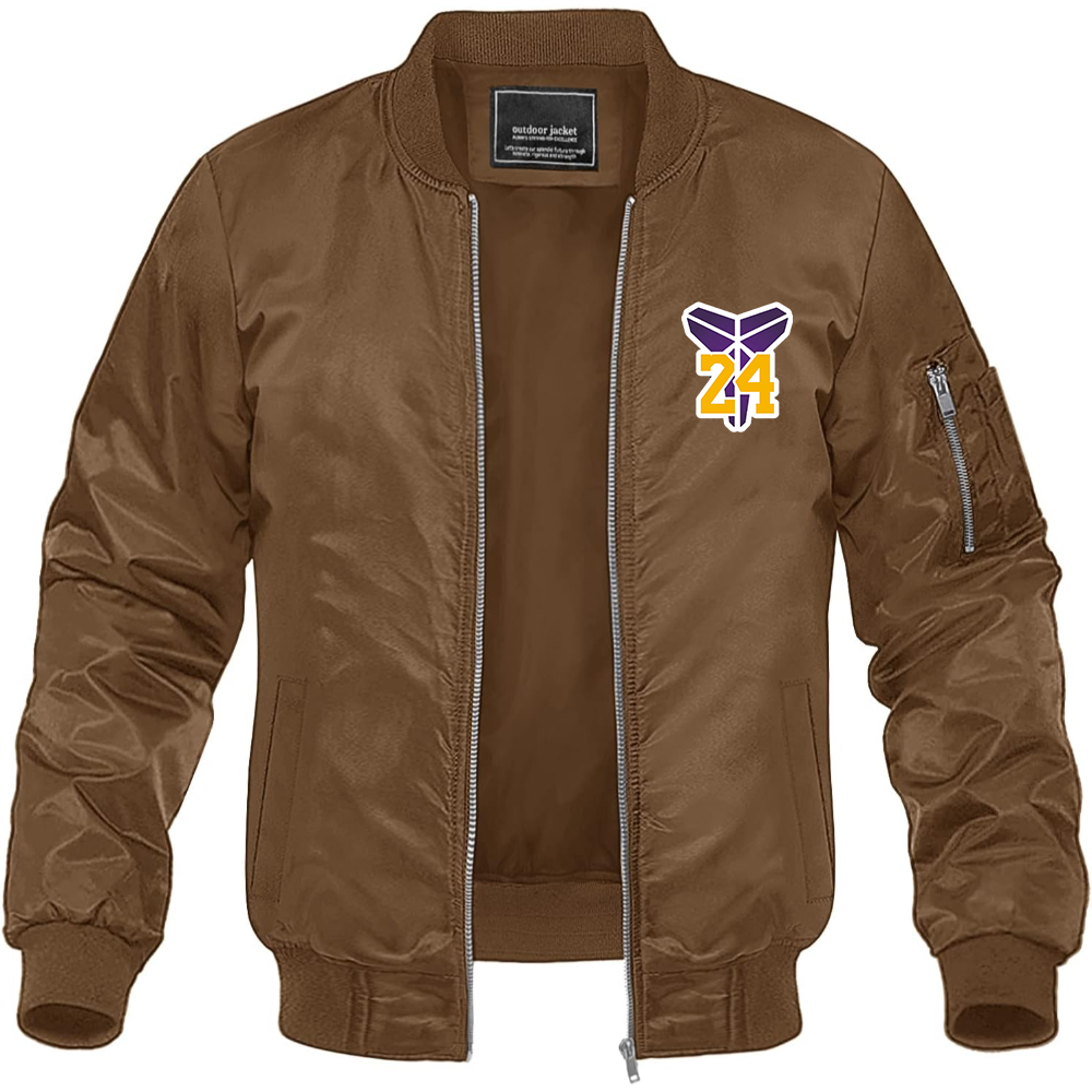 Men's Kobe Bryant Mamba 24 Lightweight Bomber Jacket - Brown