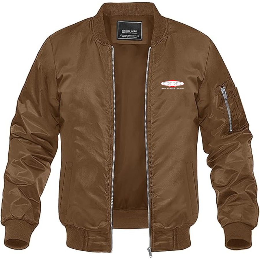 Men's Crane Carrier Company Logo Lightweight Bomber Jacket Windbreaker Softshell Varsity Jacket Coat
