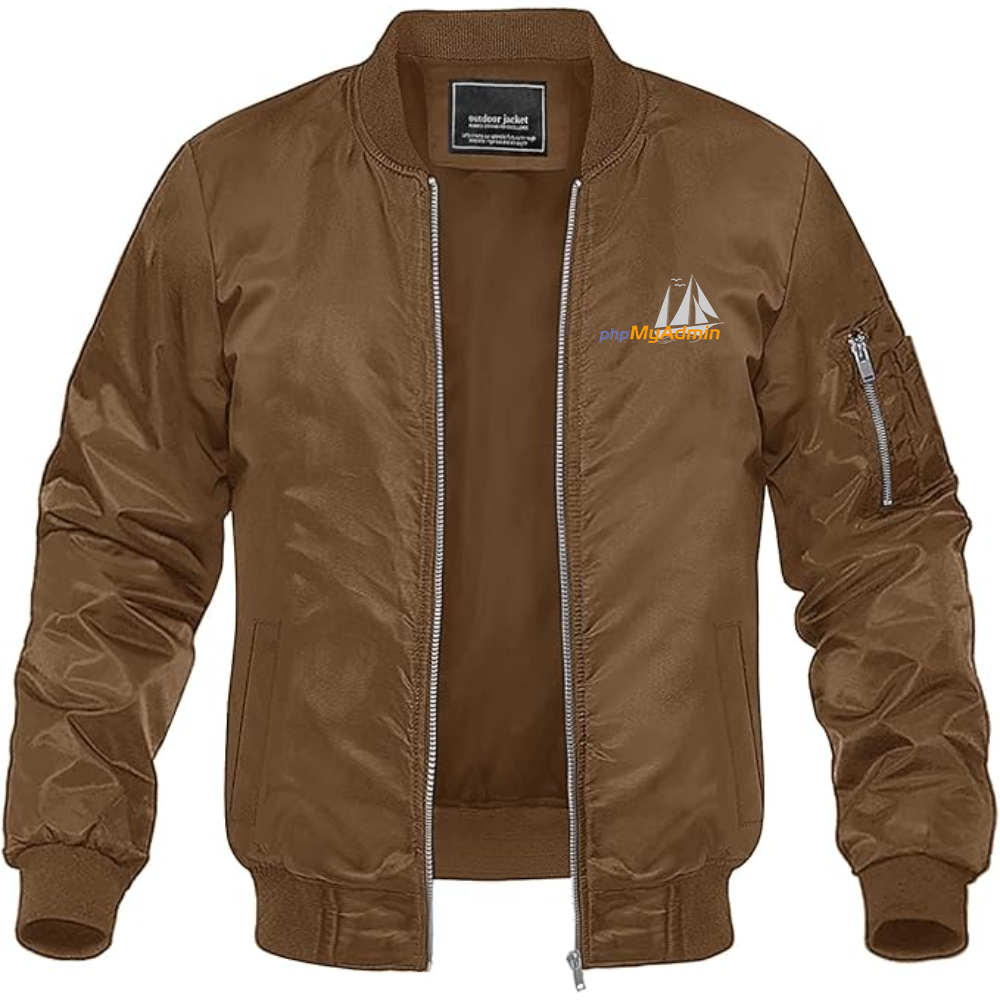 Men's phpMyAdmin Logo Lightweight Bomber Jacket Windbreaker Softshell Varsity Jacket Coat (Copy)