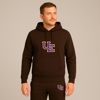 Men's Evansville Purple Aces Logo Hoodie Joggers Set