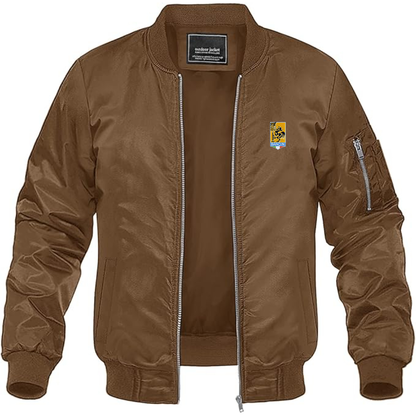 Men's Bandini Automobili Logo Lightweight Bomber Jacket Windbreaker Softshell Varsity Jacket Coat