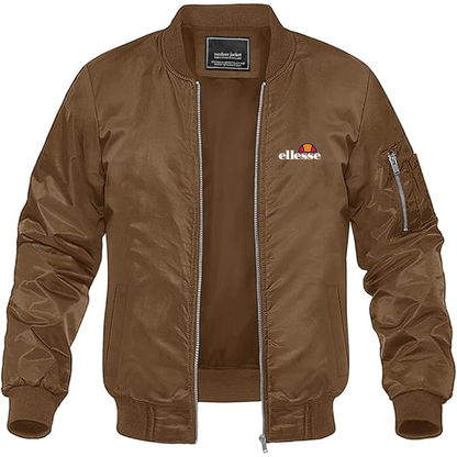 Men's Ellesse Logo Lightweight Bomber Jacket Windbreaker Softshell Varsity Jacket Coat