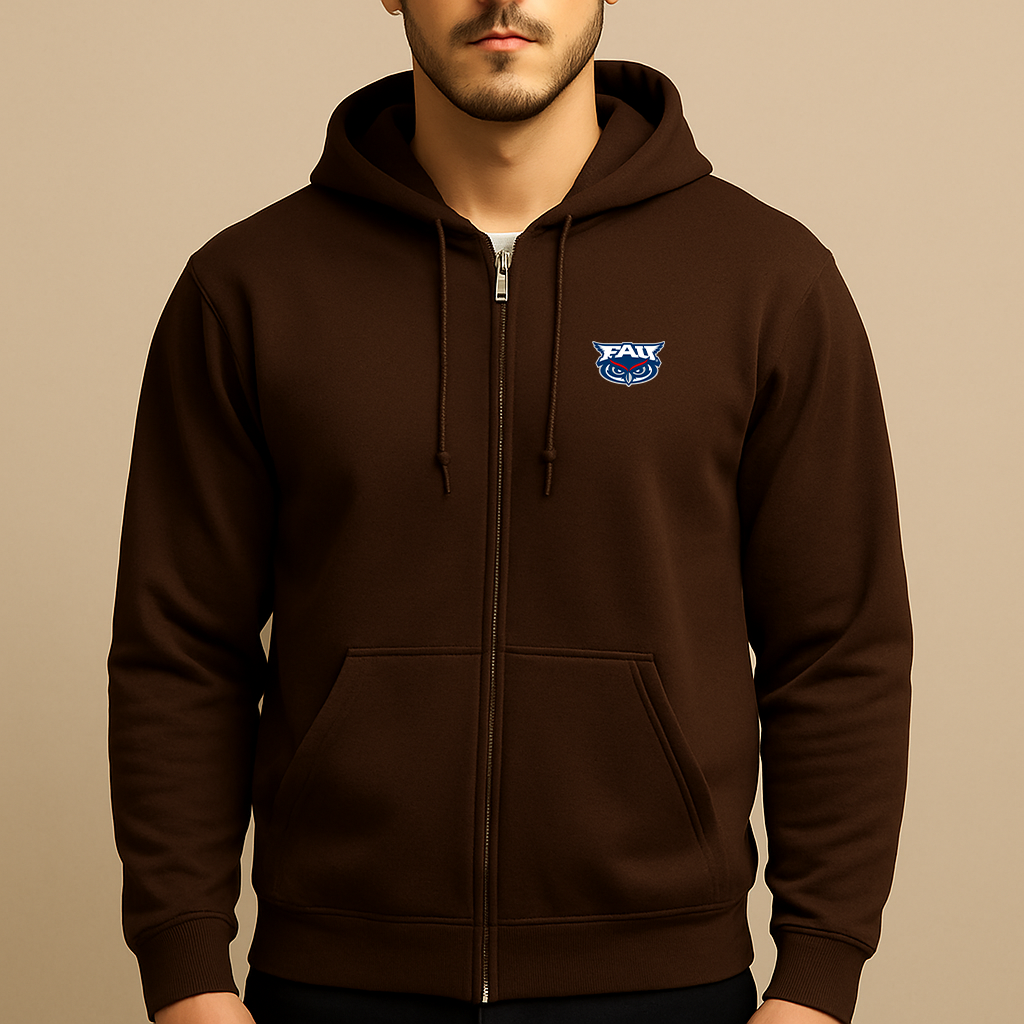 Men's Florida Atlantic Owls Logo Zipper Hoodie