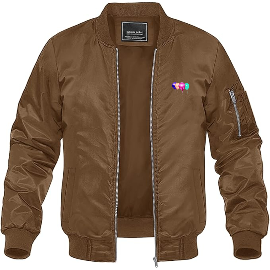 Men's Balloon-Emojis Logo Lightweight Bomber Jacket Windbreaker Softshell Varsity Jacket Coat