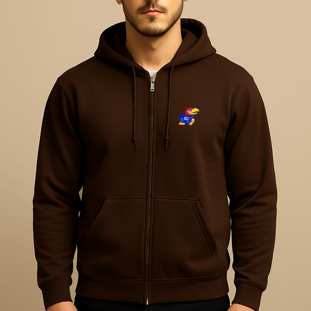 Men's Kansas Jayhawks Logo  Zipper Hoodie