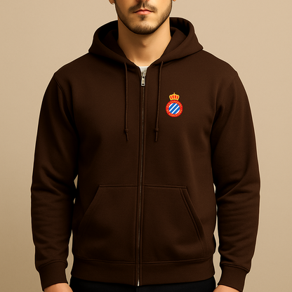 Men's Espanyol Soccer Logo Zipper Hoodie