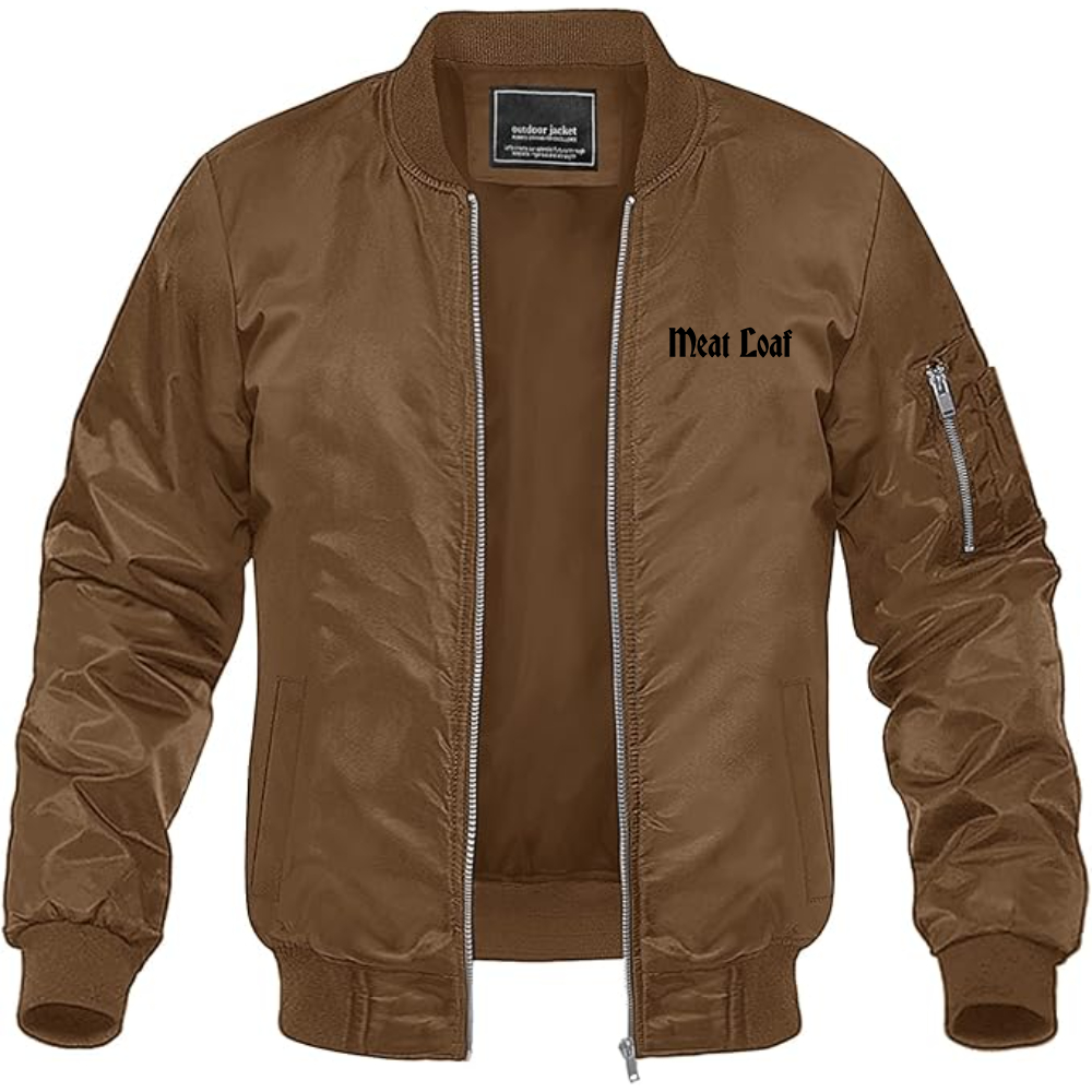 Men's Meat Loaf  Lightweight Bomber Jacket Windbreaker Softshell Varsity Jacket Coat