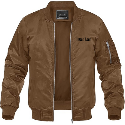 Men's Meat Loaf  Lightweight Bomber Jacket Windbreaker Softshell Varsity Jacket Coat