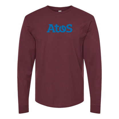 Men's Atos Logo Cotton Long Sleeve T-Shirt