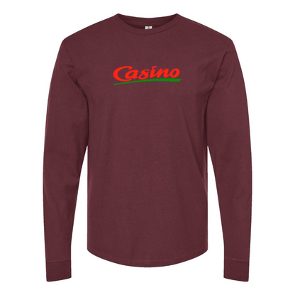 Men's Casino Logo Cotton Long Sleeve T-Shirt