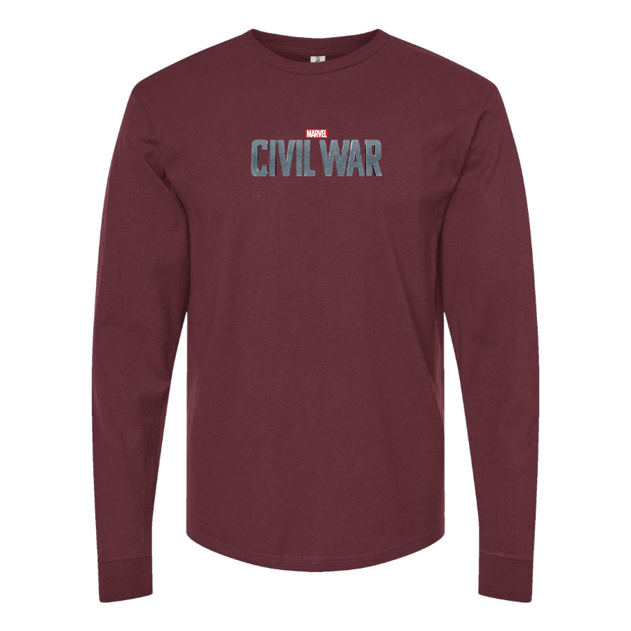 Men's Marvel Civil War  Logo Cotton Long Sleeve T-Shirt