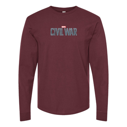 Men's Marvel Civil War  Logo Cotton Long Sleeve T-Shirt