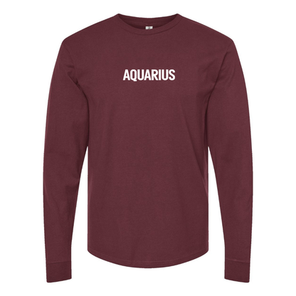 Men's Aquarius Logo Cotton Long Sleeve T-Shirt