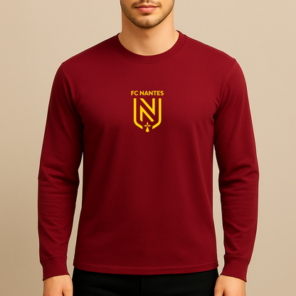 Men's FC Nantes Soccer Logo Long Sleeve T-Shirt