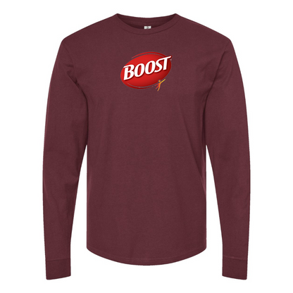 Men's Boost Logo Cotton Long Sleeve T-Shirt