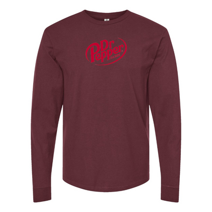 Men's Dr Pepper Logo Cotton Long Sleeve T-Shirt