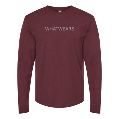 Men's WhatWears Logo Cotton Long Sleeve T-Shirt