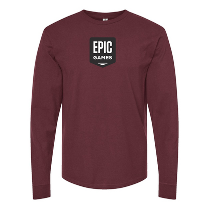 Men's Epic Games Logo Cotton Long Sleeve T-Shirt