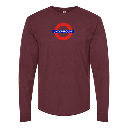 Men's London Tube Logo Cotton Long Sleeve T-Shirt