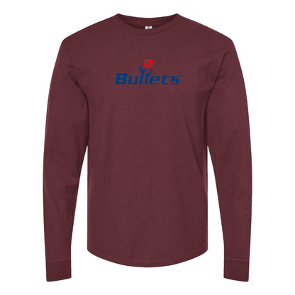 Men's Baltimore Bullets  Logo Cotton Long Sleeve T-Shirt