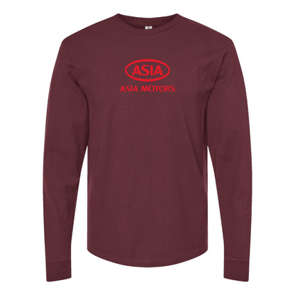 Men's Asia Motors Logo Cotton Long Sleeve T-Shirt