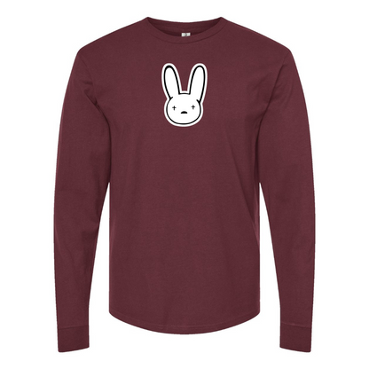 Men's Bad Bunny Logo Cotton Long Sleeve T-Shirt