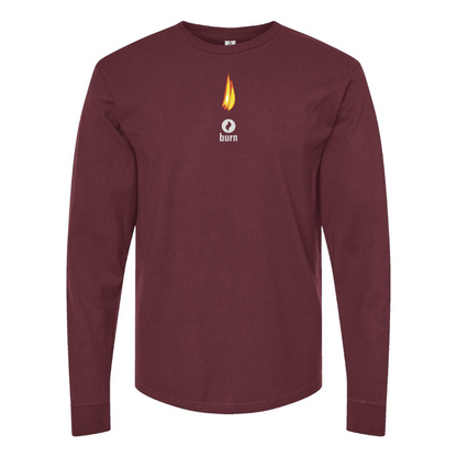 Men's Burn Logo Cotton Long Sleeve T-Shirt