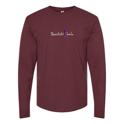 Men's Beatiful Halo Logo Cotton Long Sleeve T-Shirt
