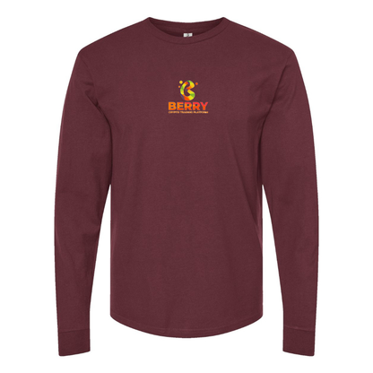 Men's Berry Logo Cotton Long Sleeve T-Shirt