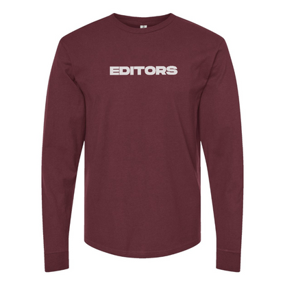 Men's Editors Logo Cotton Long Sleeve T-Shirt